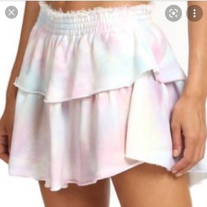 LoveShackFancy tie dye mini skirt